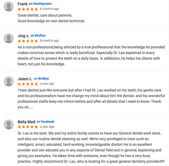 Patient Reviews - Joseph Lau DDS, Atlanta Dentist