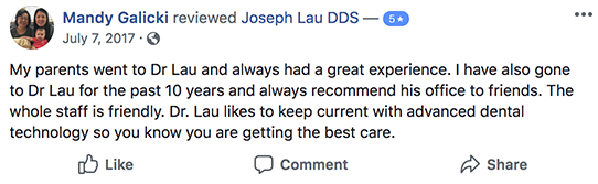 Patient Reviews - Joseph Lau DDS, Atlanta Dentist